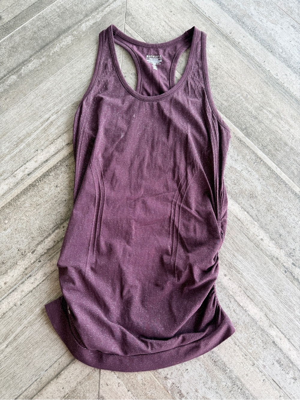 Athleta Deep Plum Racerback Tank with Subtle Speckle